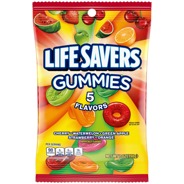 LIFE SAVERS 5 Flavors Gummies Bag, 7 oz
